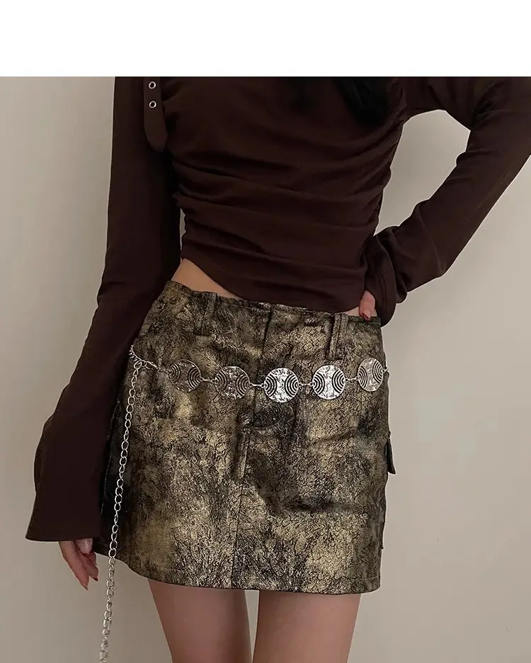 Women's Korean Style Metal Belt with Dress Shirt — feature 12