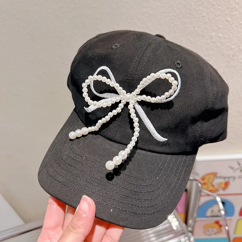 HD312A06 Women's Pearl Bow Embroidered Baseball Cap — feature 22