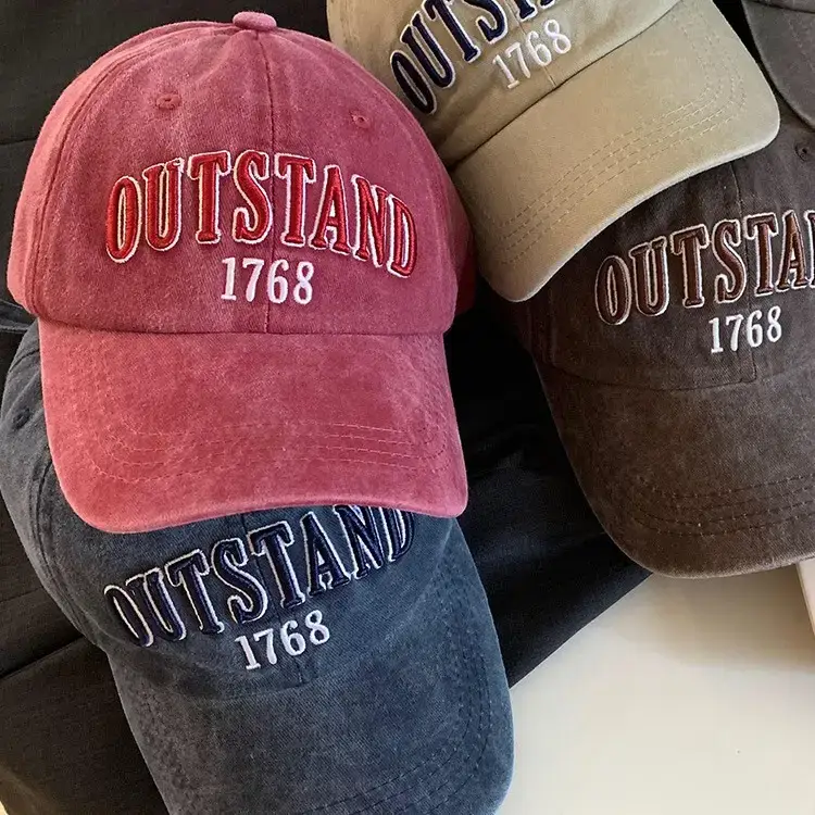 Washed American Retro Baseball Cap Women's Big Head - Image 10