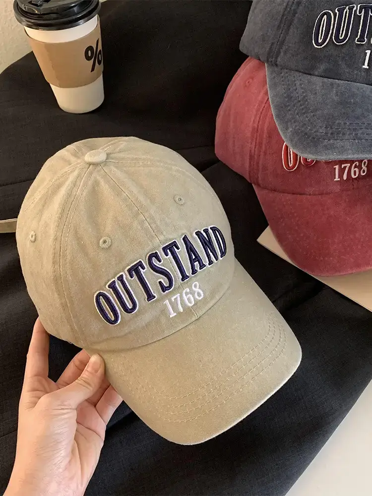 Washed American Retro Baseball Cap Women's Big Head - Image 11