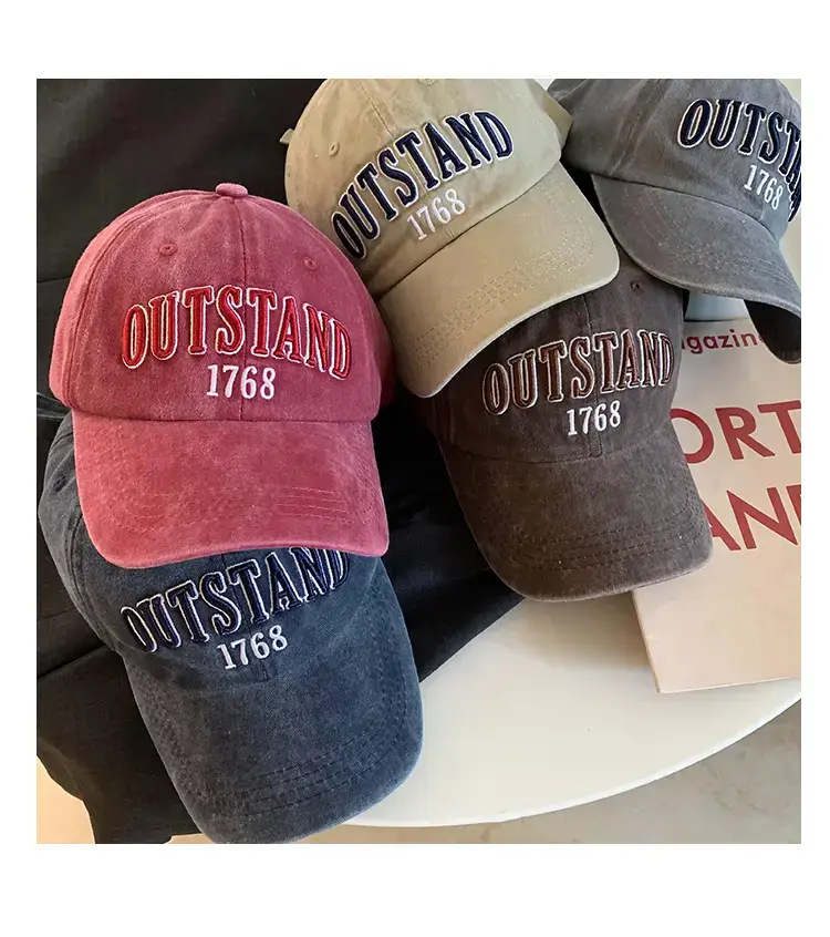 Washed American Retro Baseball Cap Women's Big Head — feature 10