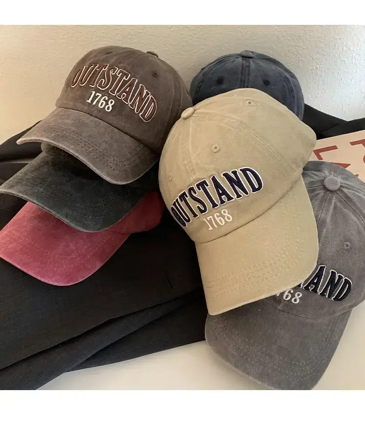 Washed American Retro Baseball Cap Women's Big Head — feature 11