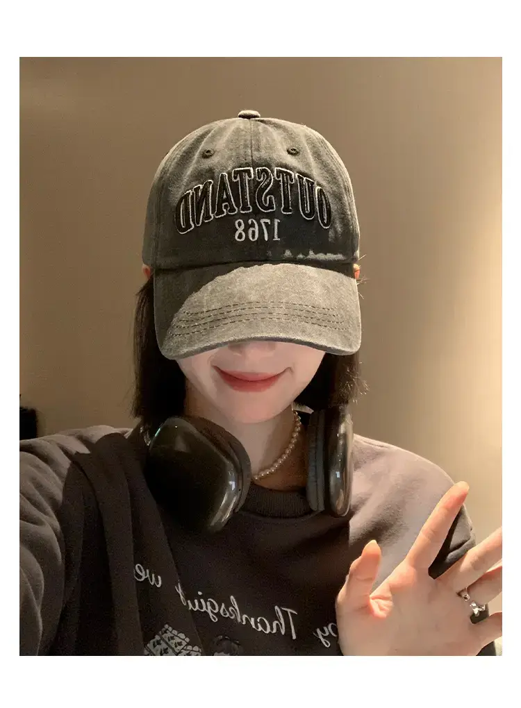 Washed American Retro Baseball Cap Women's Big Head — feature 8