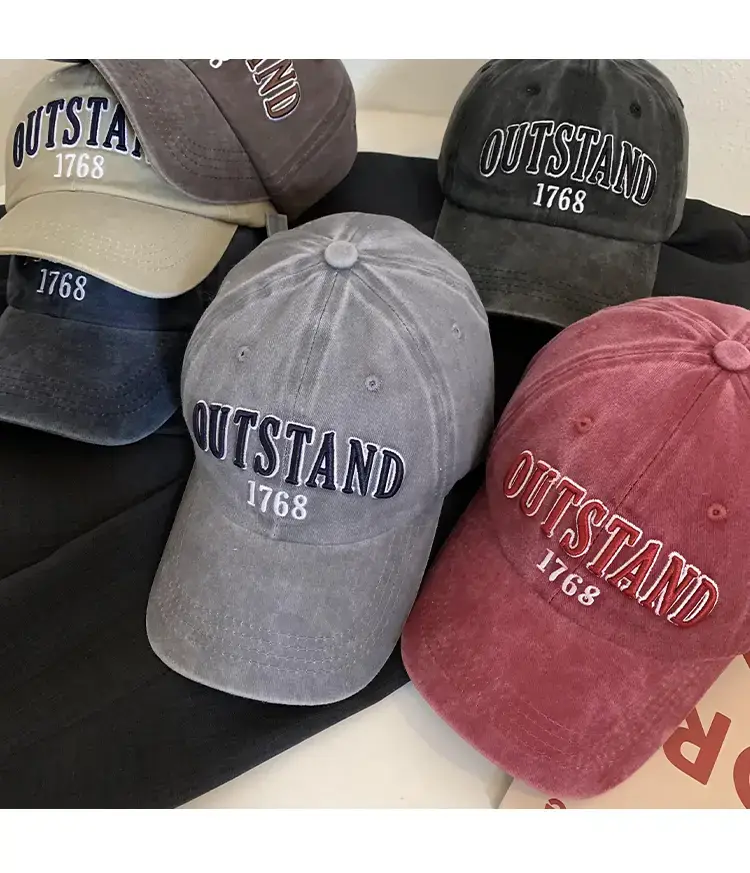 Washed American Retro Baseball Cap Women's Big Head — feature 9