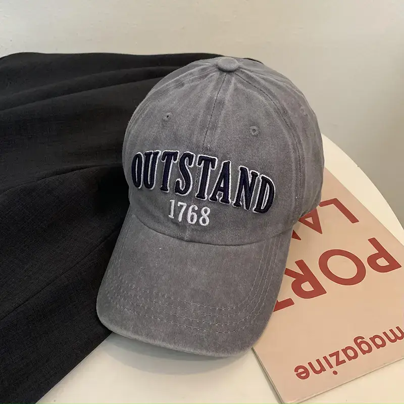 Washed American Retro Baseball Cap Women's Big Head - Image 3