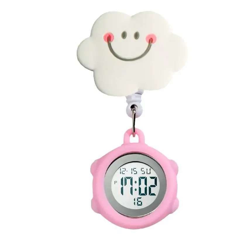 Digital Nurse Watch with Flower Hook