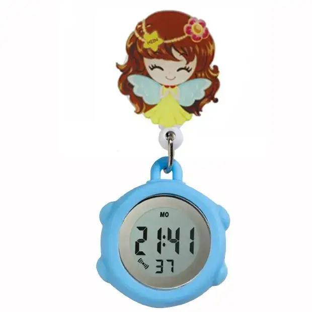 Digital Nurse Watch with Flower Hook
