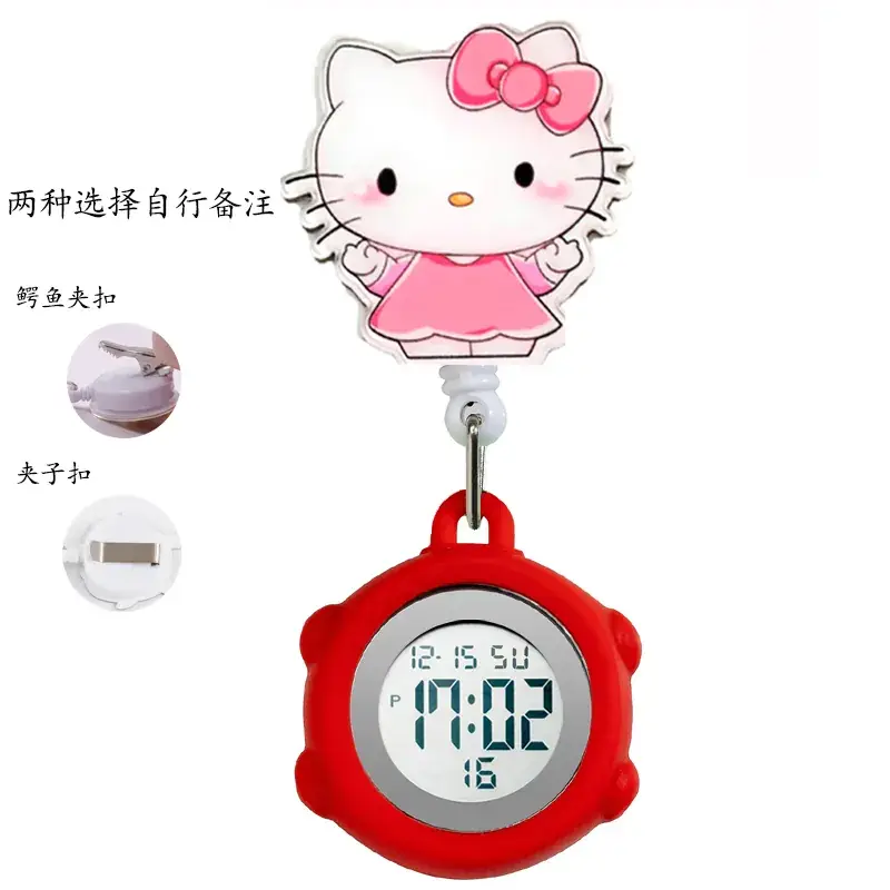 Digital Nurse Watch with Flower Hook