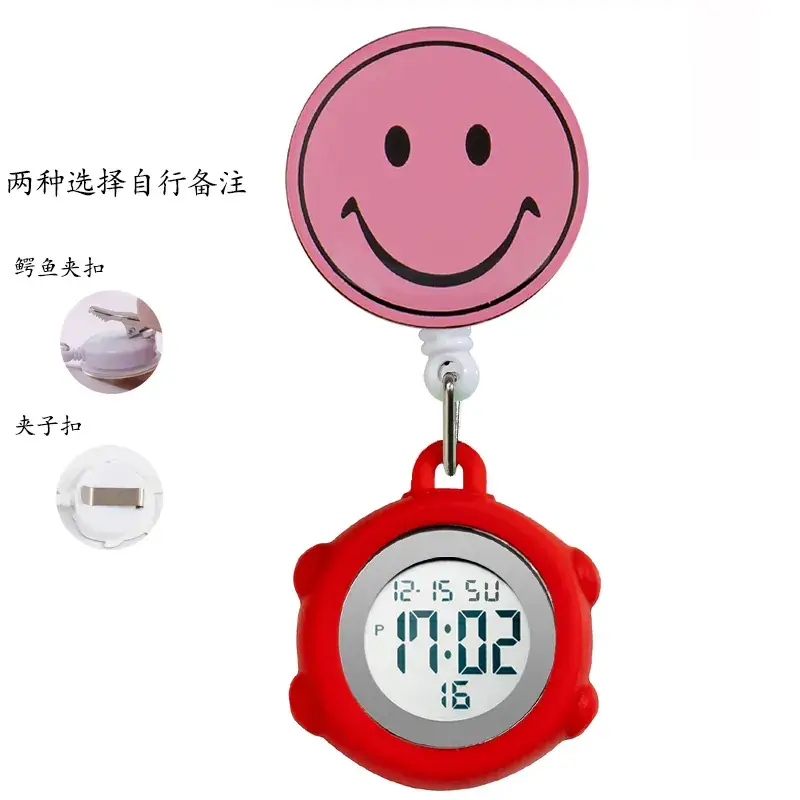 Digital Nurse Watch with Flower Hook