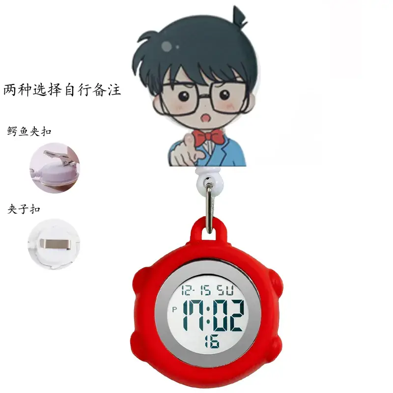 Digital Nurse Watch with Flower Hook