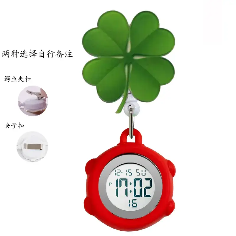Digital Nurse Watch with Flower Hook