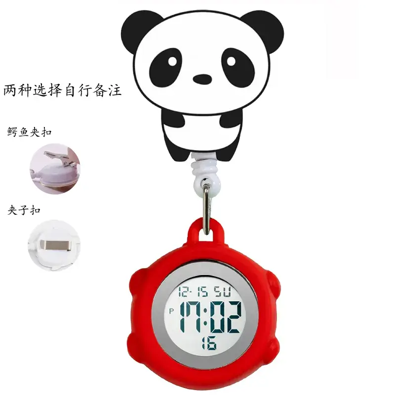Digital Nurse Watch with Flower Hook