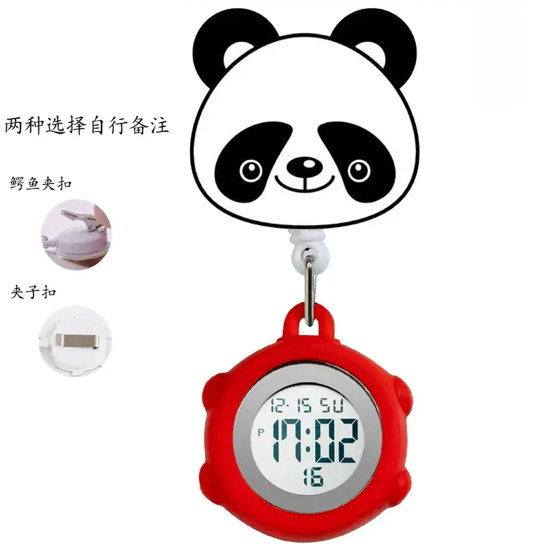 Digital Nurse Watch with Flower Hook