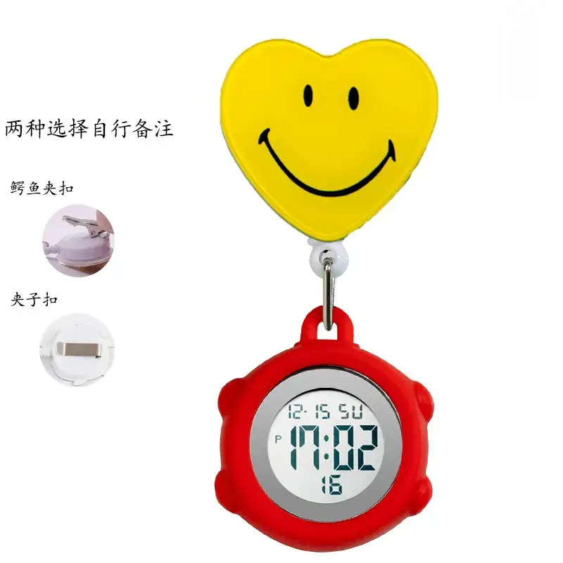 Digital Nurse Watch with Flower Hook