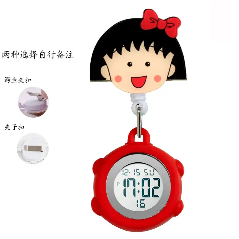 Digital Nurse Watch with Flower Hook