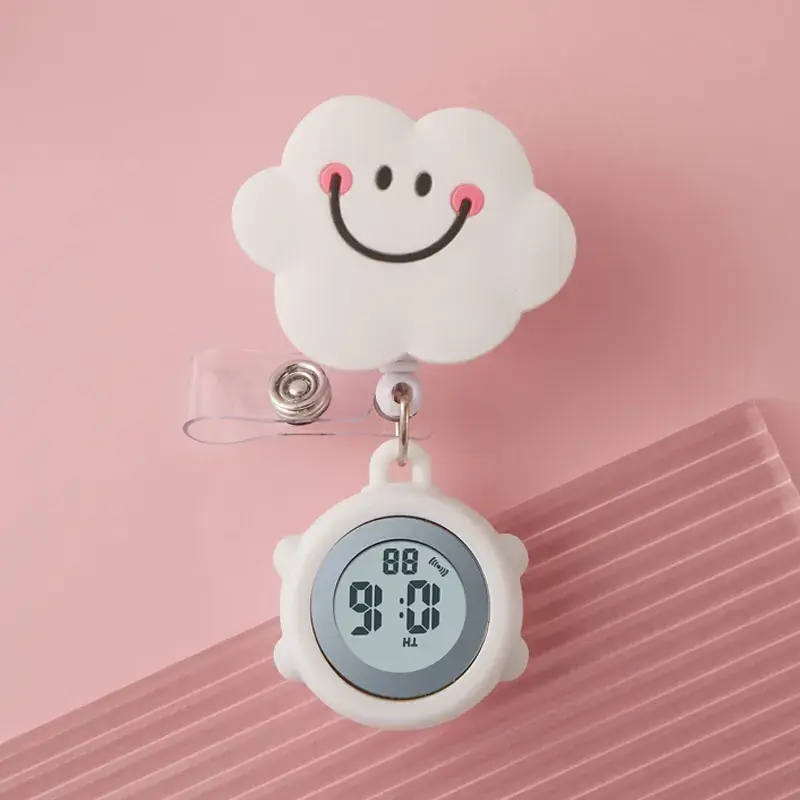 Digital Nurse Watch with Flower Hook