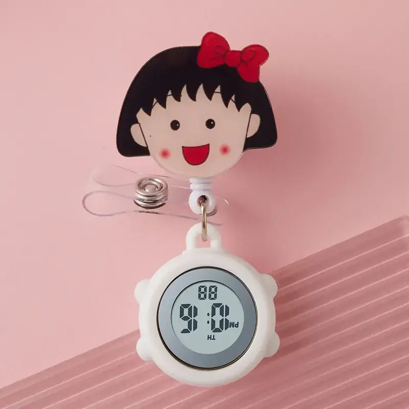 Digital Nurse Watch with Flower Hook