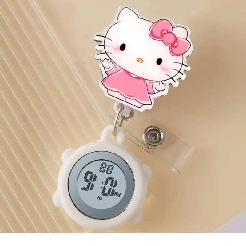 Digital Nurse Watch with Flower Hook