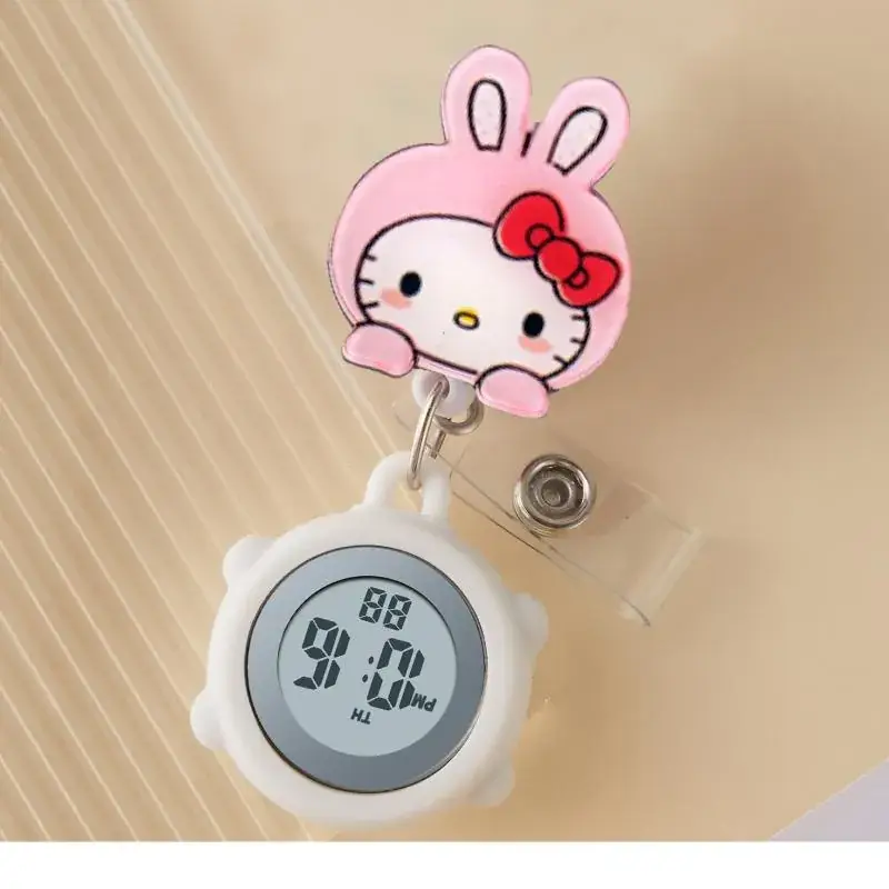 Digital Nurse Watch with Flower Hook
