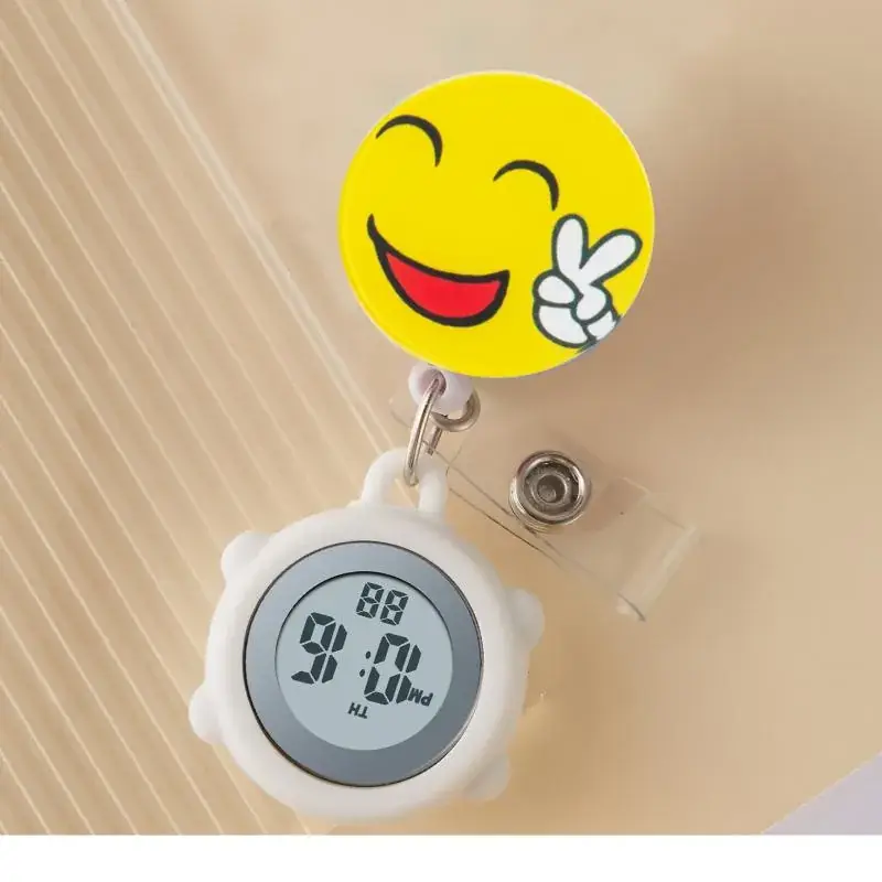 Digital Nurse Watch with Flower Hook