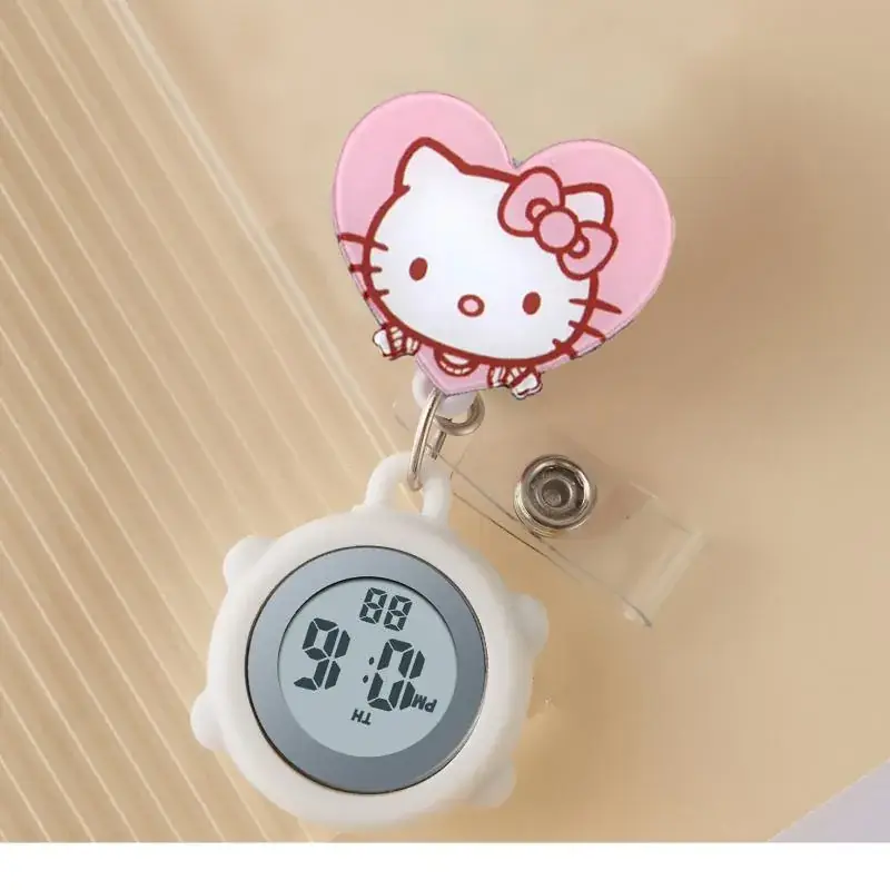 Digital Nurse Watch with Flower Hook