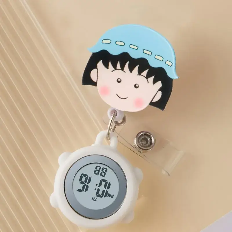 Digital Nurse Watch with Flower Hook
