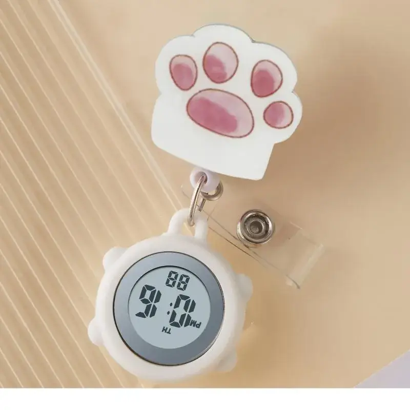 Digital Nurse Watch with Flower Hook