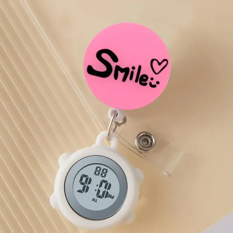 Digital Nurse Watch with Flower Hook