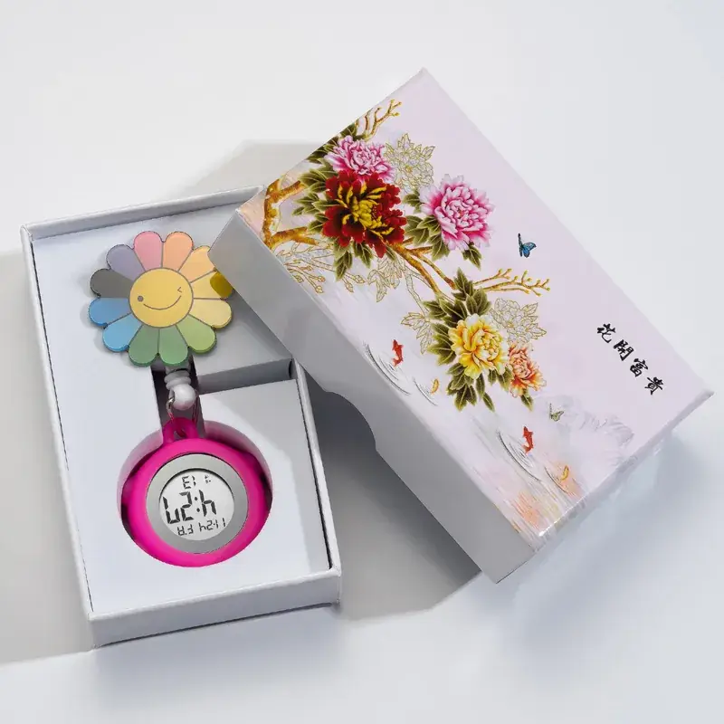 Digital Nurse Watch with Flower Hook