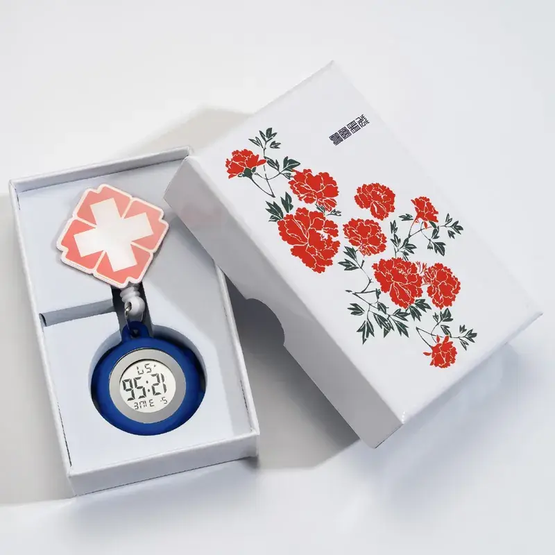 Digital Nurse Watch with Flower Hook