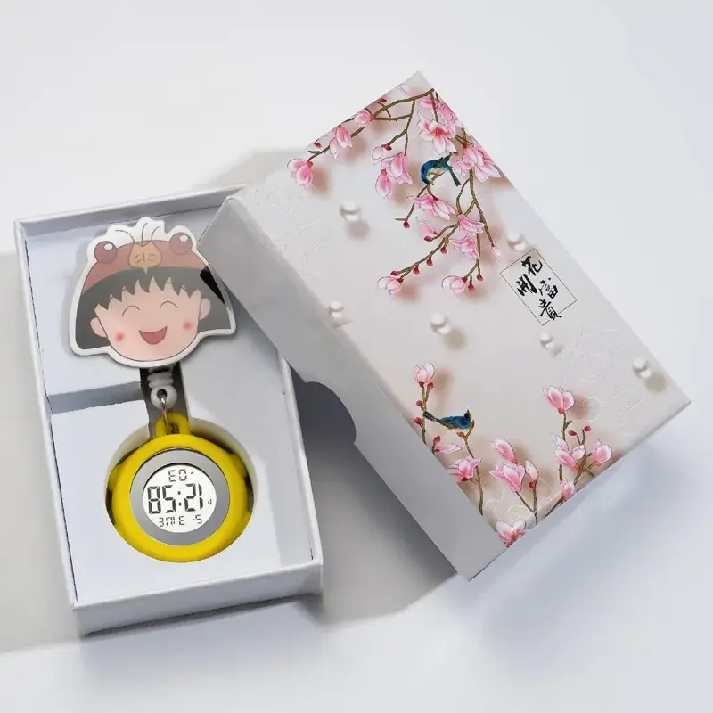 Digital Nurse Watch with Flower Hook