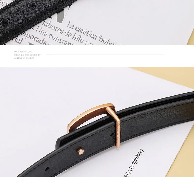 Women's Leather Belt with Buckle & 2.5cm Inner — feature 18