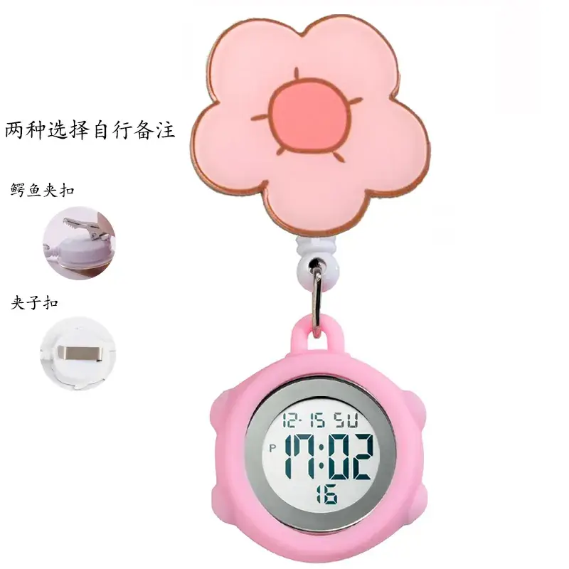 Nurse Electronic Digital Pocket Watch Pink - Image 15