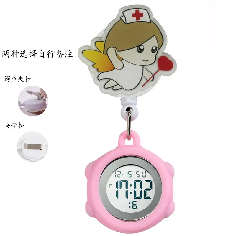 Nurse Electronic Digital Pocket Watch Pink - Image 26