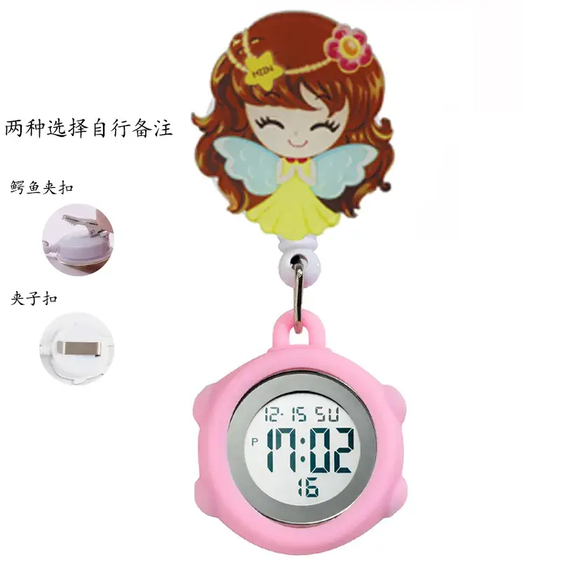 Nurse Electronic Digital Pocket Watch Pink - Image 41