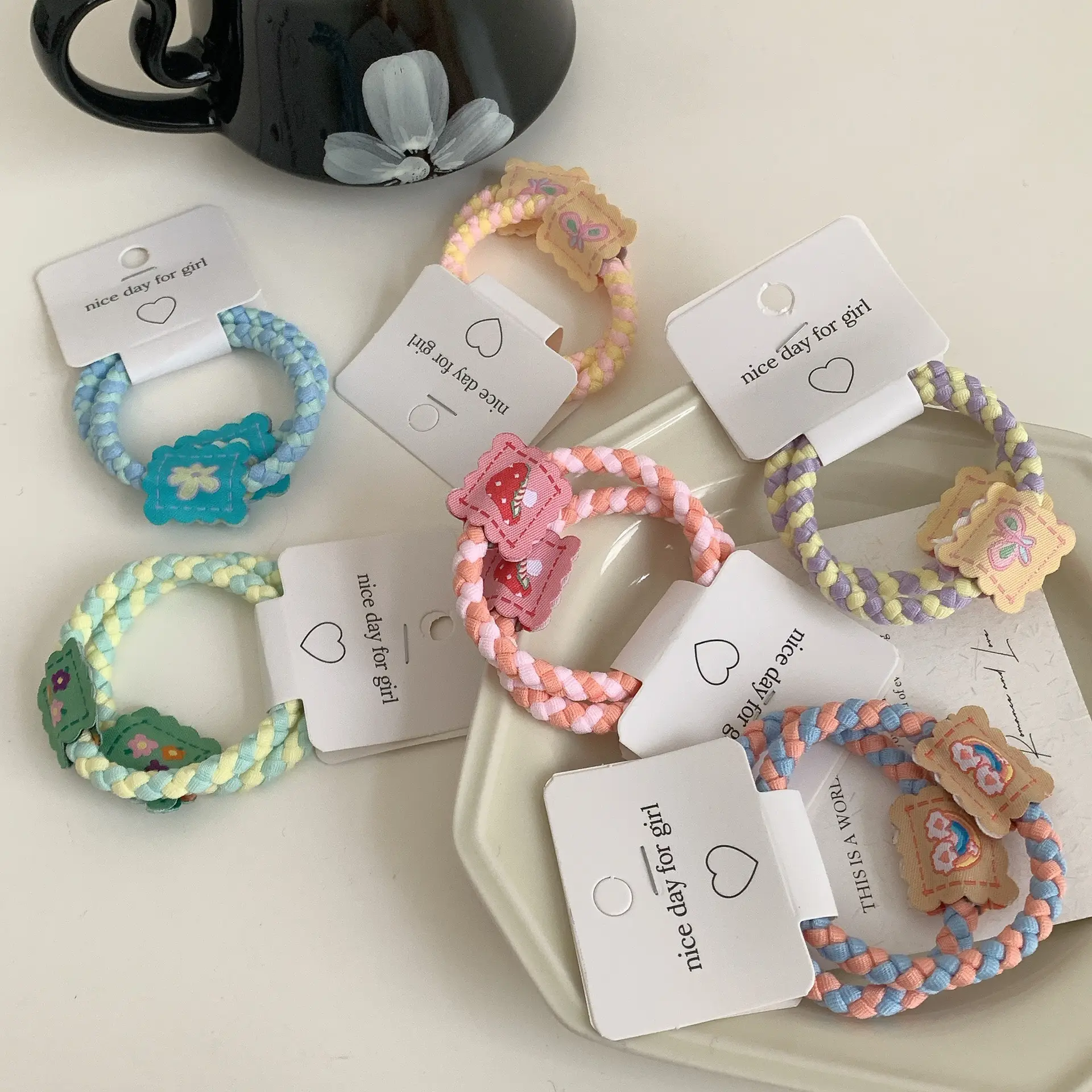 Cute Hair Rope Girls' Elastic Rubber Band Hair Ties - Image 8