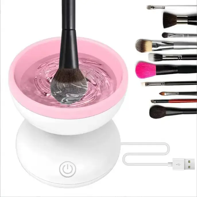 USB Electric Makeup Brush Cleaner Purple Pink White — feature 1