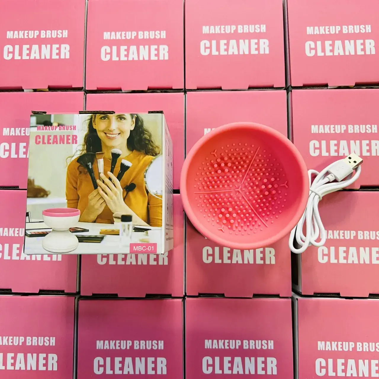 USB Electric Makeup Brush Cleaner Purple Pink White — feature 4