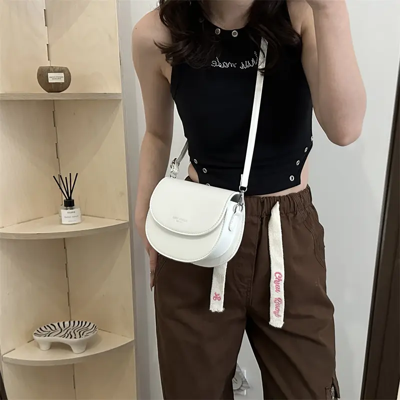 White Saddle Crossbody Bag for Women 2024 - Image 8