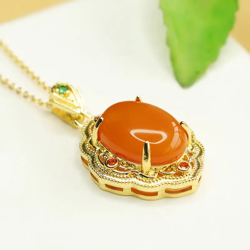 Aiyu Natural Amber Pendant Full Honey Old Beeswax Necklace — feature 7