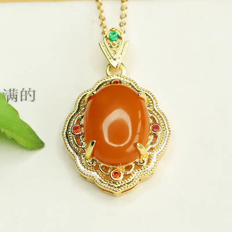 Aiyu Natural Amber Pendant Full Honey Old Beeswax Necklace — feature 9