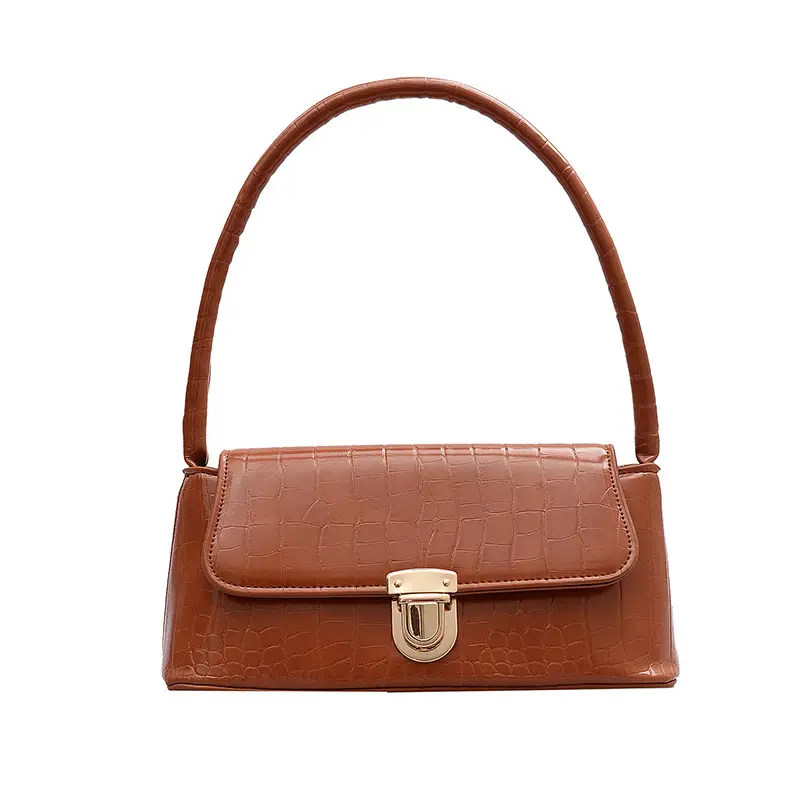 Women's Stone Croc Leather Shoulder Bag 2024 - Image 9