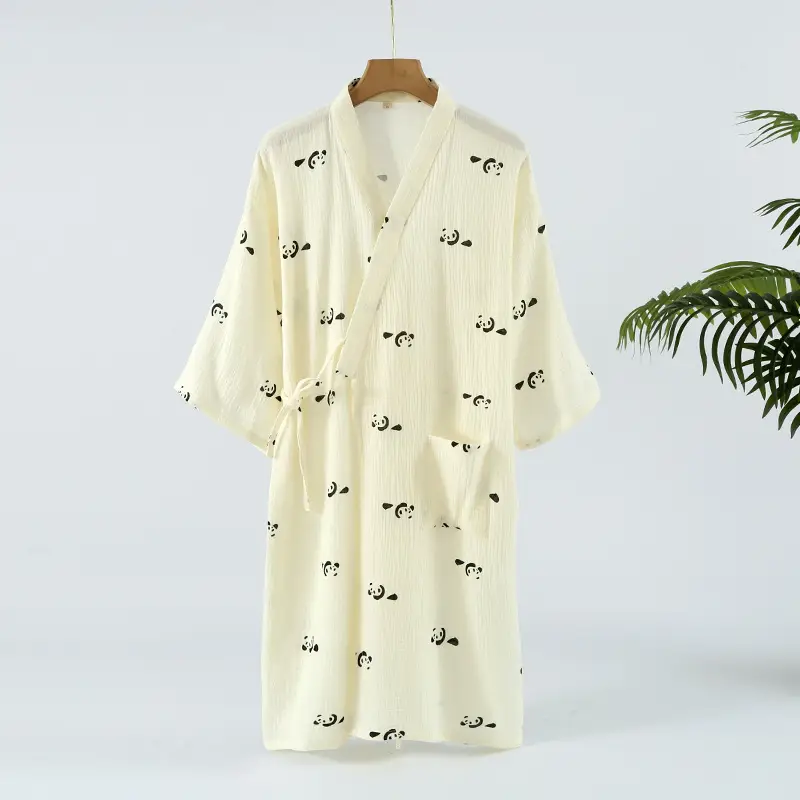 Japanese Kimono Style Printed Cotton Robe for Women Plus Size - Image 3