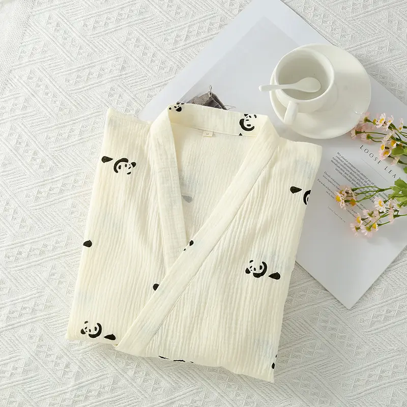 Japanese Kimono Style Printed Cotton Robe for Women Plus Size - Image 4