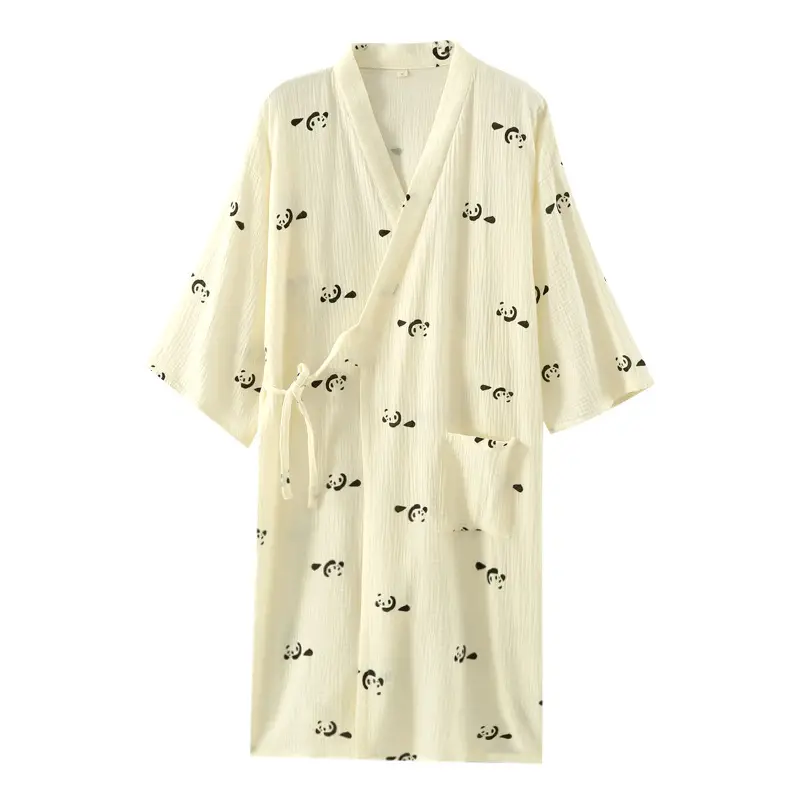 Japanese Kimono Style Printed Cotton Robe for Women Plus Size - Image 5