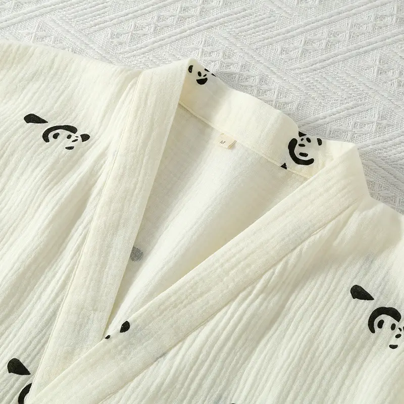 Japanese Kimono Style Printed Cotton Robe for Women Plus Size — feature 7