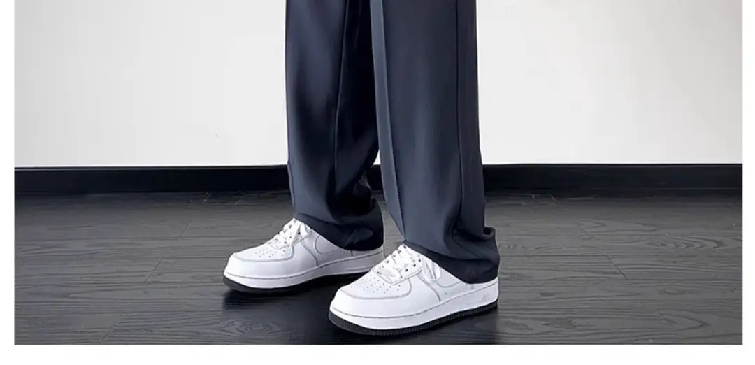 NASA Trousers Thin Leg Men's Black Straight High-end Spring and Autumn Boys Casual Fleece-lined Pants Simple Loose Trendy — feature 18