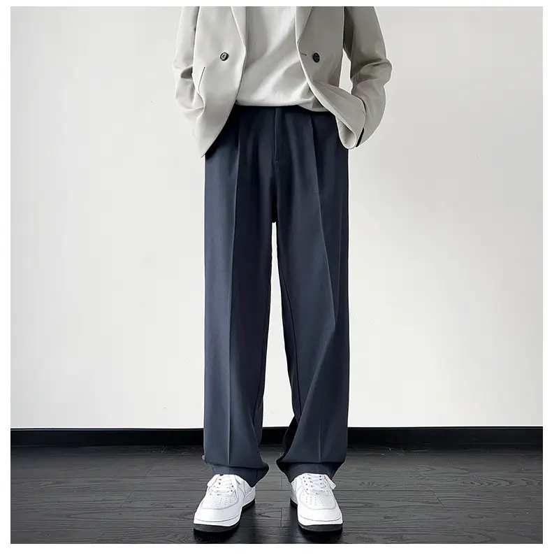 NASA Trousers Thin Leg Men's Black Straight High-end Spring and Autumn Boys Casual Fleece-lined Pants Simple Loose Trendy — feature 19