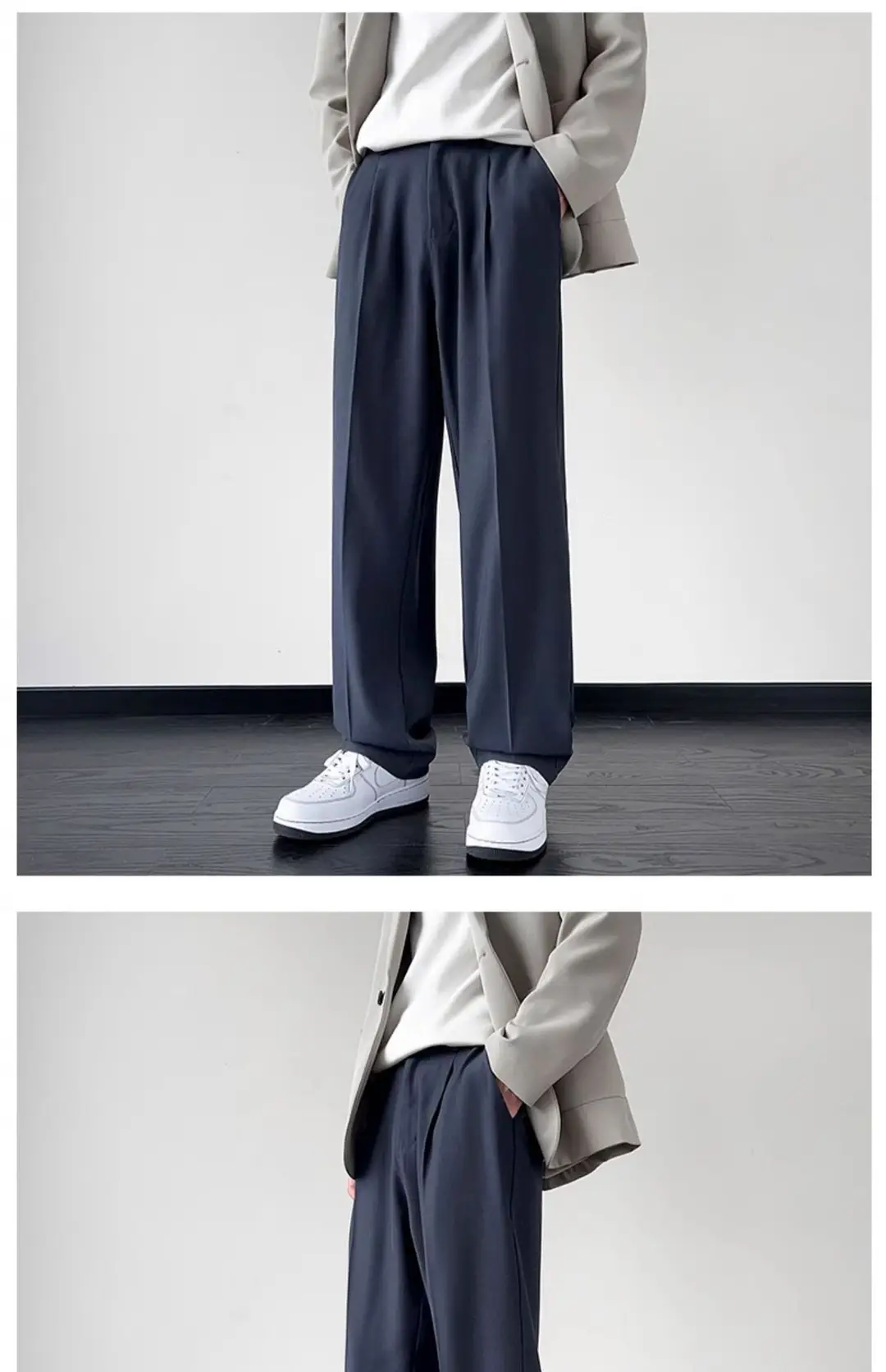NASA Trousers Thin Leg Men's Black Straight High-end Spring and Autumn Boys Casual Fleece-lined Pants Simple Loose Trendy — feature 20