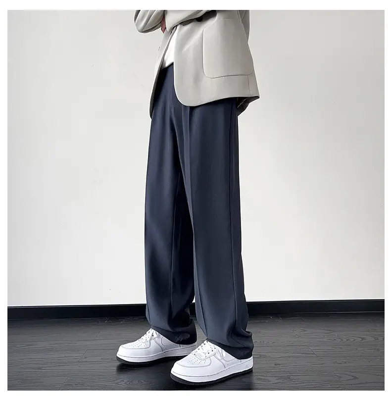 NASA Trousers Thin Leg Men's Black Straight High-end Spring and Autumn Boys Casual Fleece-lined Pants Simple Loose Trendy — feature 22